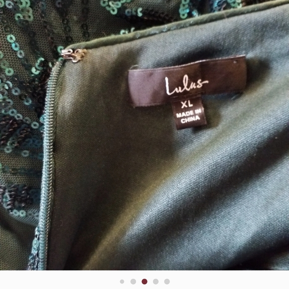 Lulus Photo Finish Forest Green Sequin Lace-Up Maxi Dress XL - Picture 12 of 13